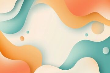 Wall Mural - Whimsical Pastel Shapes Floating in Calming, Organic Pattern with Soft Edges and Smooth Transitions