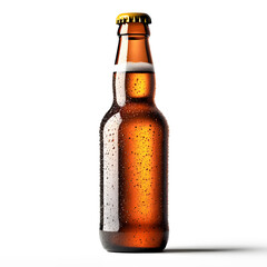 Beer bottle mock up, isolated on transparent  background