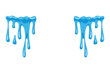 Cartoon tear drops icon. Sorrow cry streams, tear blob. Crying fluid, falling blue water drops. Isolated  for sorrowful character weeping expression. Wet grief droplets