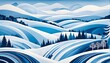 © Stefan Schurr - abstract winter landscape in cool blue and white hues with swirling patterns and shapes