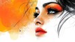 © Руслан Галиуллин - painted female art face on color background