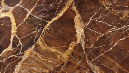 Wall Mural - brown marble with golden veins background texture of marble close up polished surface of natural stone