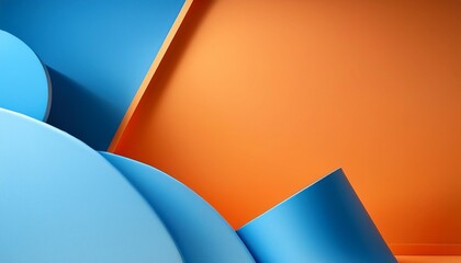 Poster - abstract and modern background with a fresh blue and orange design