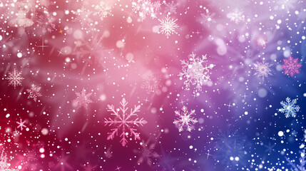Poster - Snowflakes creating a festive christmas mood against a vibrant red and blue backdrop