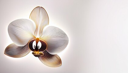 Wall Mural - abstract orchid flower in lines beautiful flower made of thin smooth lines