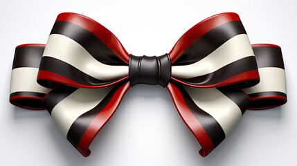 Sticker - black and white large fluffy striped bows