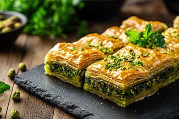 Turkish pistachio baklava dessert bakery