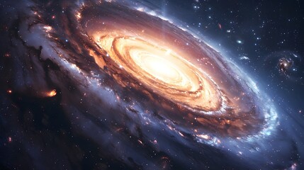Wall Mural - swirling cosmic wonderland planet earth encircled by a majestic spiral galaxy