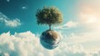 © NATTAWUT - Conceptual image of a tree growing in the shape of a globe