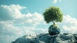 © NATTAWUT - Conceptual image of a tree growing in the shape of a globe