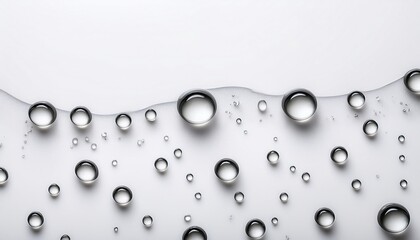 abstract water droplets isolated background with white background