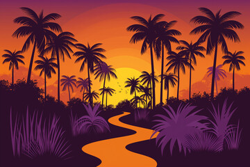 Tropical Sunset Path.