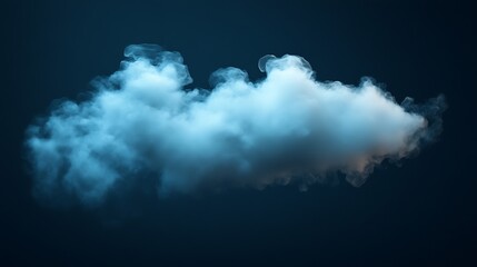 Wall Mural - single cloud in air isolated on black background fog white clouds or haze for designs isolated on bl