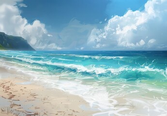 Sticker - Serene Coastal Landscape