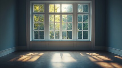 Poster - Empty room with window view : Generative AI