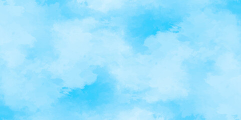 Wall Mural - blue sky with clouds. light sky blue shades watercolor background. sky nature landscape background. 