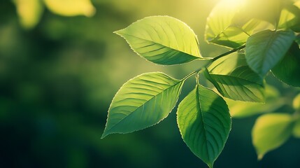 Poster - Nature of green leaf in garden at summer Natural green leaves plants using as spring background cover page greenery environment ecology lime green wallpaper : Generative AI