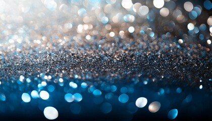 Wall Mural - background of abstract glitter lights silver blue and black de focused