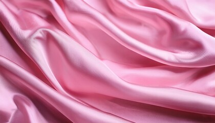 Sticker - smooth elegant flow of wavy satin fabric in pink color abstract background design