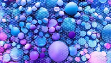 Wall Mural - a blue and purple background with many small circles