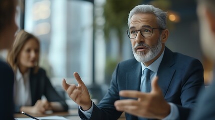 Wall Mural - Group of experienced attorneys and lawyers giving consultation to client helping with difficult lawsuit explaining legal procedures and discussing agreement terms Law services and supp : Generative AI