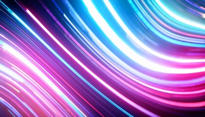 Poster - colorful neon light streaks with pink and blue gradient bokeh