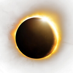 Solar Eclipse Isolated on Transparent Background PNG
