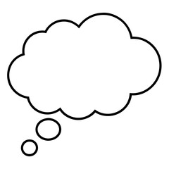 Canvas Print - line art thought bubble thinking cloud black vector