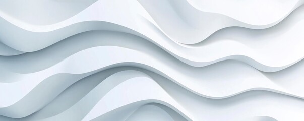 Modern aesthetic designÂ with a wavy pattern, white geometric layers