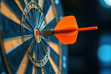 Sticker - bullseye with dart, precision marketing, minimal flat design illustration on white background, copy 