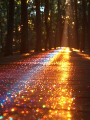 Canvas Print - Sparkling path in the woods