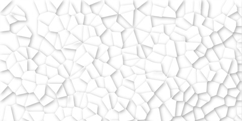 Wall Mural - white stains broken glass background texture. geometric pattern with 3d shapes vector Illustration. white broken wall paper in decoration. low poly crystal mosaic background.	