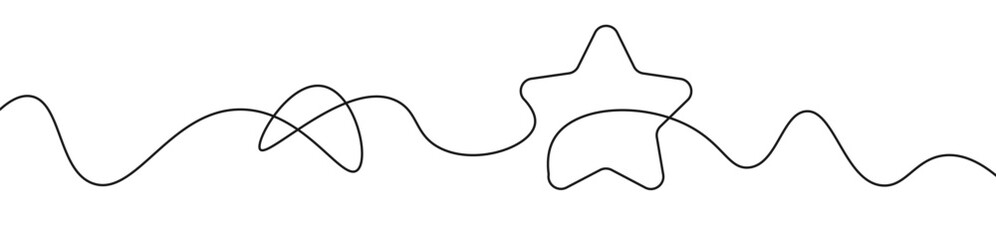 Wall Mural - star one continuous line drawing sparkle sketch design vector