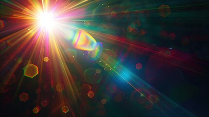 Poster - Bright light rays in dark