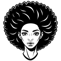 girl with hair style vector illustration black design 