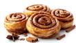 © The Little Hut - Tasty fresh cinnamon rolls isolated on white : Generative AI