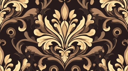 Wall Mural - Classic damask ornament pattern.