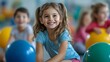 © The Little Hut - Child occupational therapy session Group of children doing playful exercises with their therapist : Generative AI
