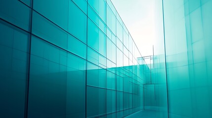 Poster - Architecture detail Glass wall Modern building exterior Abstract background : Generative AI