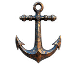 A detailed vintage anchor showcasing its rustic metal texture and classic design, perfect for nautical themes and maritime decor.