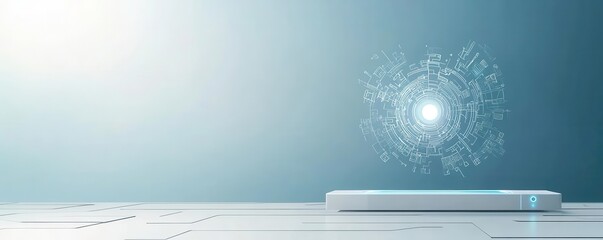 Innovation in technology, futuristic gadgets, streamlined interface, flat design illustration