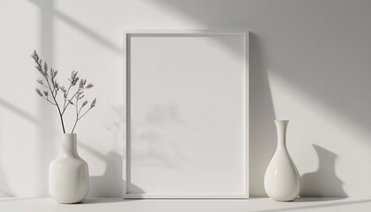 blank frame mockup on the wall with beautiful background r generated by ai