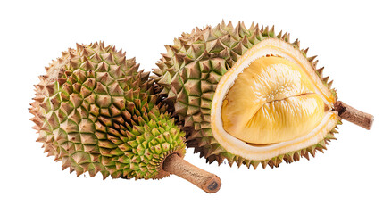 Durian isolated on transparent background, PNG