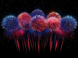 Colorful Fireworks Display Illustration