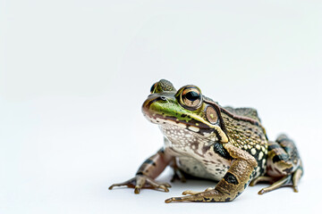 Wall Mural - a frog sitting on a white surface with a white background