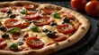 © Lucas - A Brazilian pizza on a black marble table