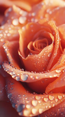 Wall Mural - Morning rose, the beauty of flowers adorned with dewdrops