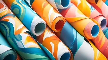 Poster - Abstract Colorful Rolls of Paper.