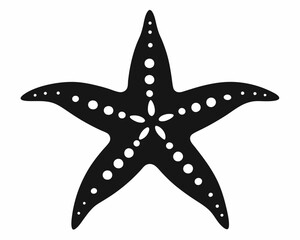 Poster - Star Fish silhouette vector illustration