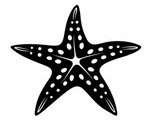 Poster - Star Fish silhouette vector illustration